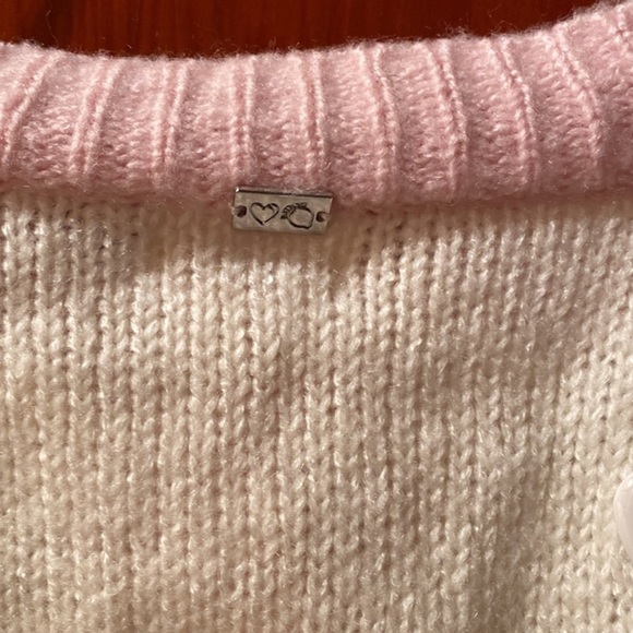 NWT For Love and Lemons Cropped Lovejoy Metallic Hearts Sweater Cardigan S - Picture 6 of 6